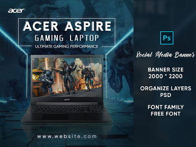 Acer Laptop Social Media Banner banner branding business card design campaign banner cover creative banner logo logo design manipulation banner poster social media ads social media banner social media poster web banner