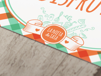 Placemat coffee shop identity mint orange placemat