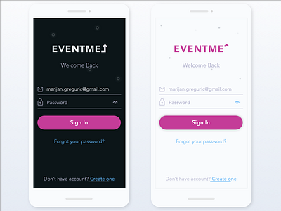 EventMeapp 001 dailyui event events login sign in me social
