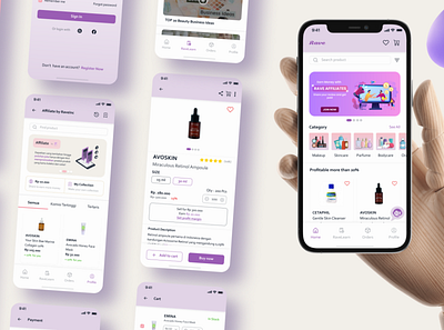 Rave - Beauty E-Commerce UI Design app branding case study design mobile app ui ui design uiux ux ux design ux research