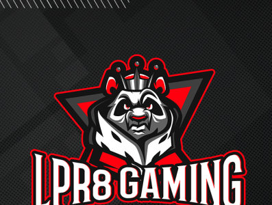 King panda Gaming logo design Red design game art illustration logo minimal vector