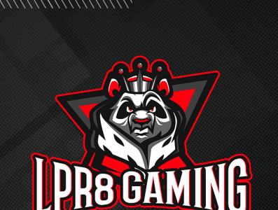 King panda Gaming logo design Red