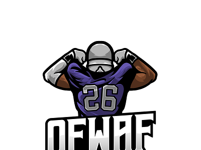 football player gaming logo purple 26 backside design game art gaming illustration logo mascot character minimal vector