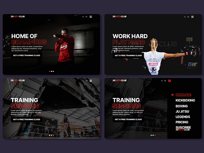 Minisite - 26FightClub app branding design figma graphic design heroimage landing minisite slider ui user interface uxdesign web website
