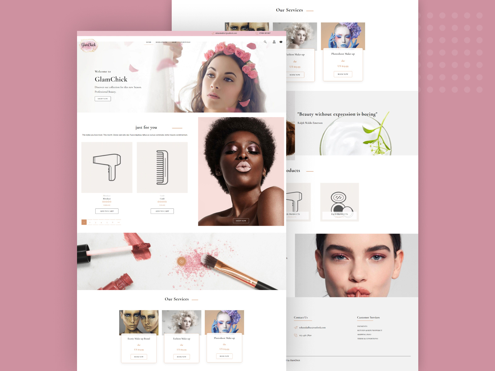 Glam Chick Landing Page UI/UX Design by Saleem Ahmed on Dribbble