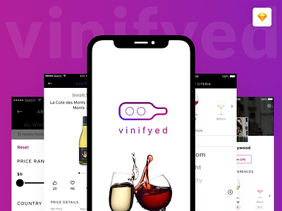 App for wine lovers. app clean filter ios iphone profile sketch ui uiux wine