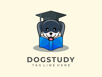Dog study logo. animals cute cute design cute dog dog dog study icon illustration logo logo cute dog logo design template vector