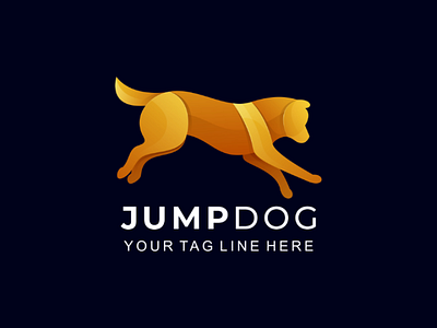 Jumpdog color colorful dog gradient logo logo design modern