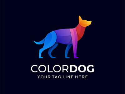 Colorfuldog animals design dog gradient logo logo animals modern