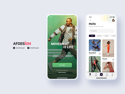 Fitness ios app design flat minimal ui