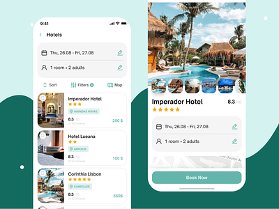 Travel planning app app book booking design details hotel interface list mobile mobileapp planning search travel trip ui ux