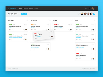 Reqments - Kanban board concept