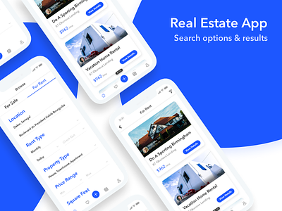 Real Estate Mobile App - Search app estate house interface mobile real rent sketch ui ux