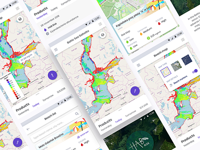 HAB Risk - Cyanobacteria bloom forecast app android app beach bloom design forecast interface map mapbox mapping maps measurement mobile sea search sketch ui ux