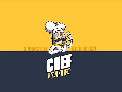 Chef Potato Character Design branding design flat illustration logo logodesign logotype minimal retro vector