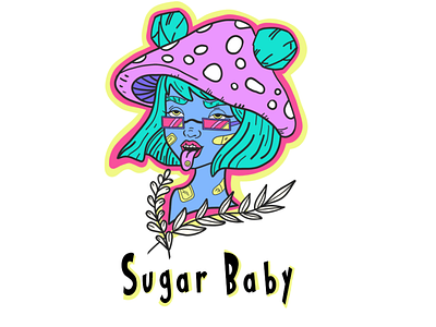 Sugar Baby branding design girl graphic design illustration merch motion graphics print sticker typography vintage