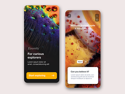 AR microscope app for curious explorers app app design application ar art direction bacteria branding knowledge learning learning app microbe microbiology minimal minimalism natural science science universe university