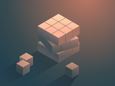 Geometric Cube 02 color cube environment exploration game illustration isometric light minimal vector wallpaper