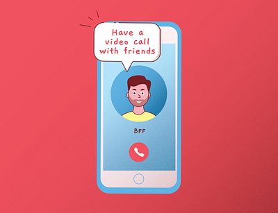 Video Call with Friends adobe illustrator corona covid 19 design flattenthecurve illustraion illustration stay home stayhome vector