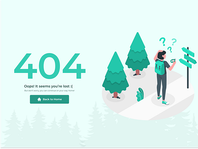 404 Page Error Day08 #DailyUI app dailyui dailyuichallenge design flat minimal ui ux web website