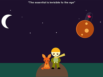 The little prince and the fox... animation css design flat html