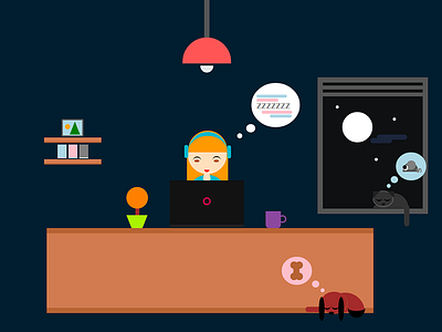 ZZZ... animation css design flat html