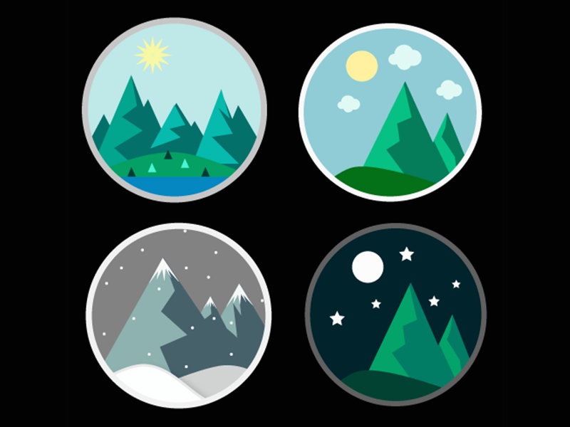 Landscape icons by Judith on Dribbble