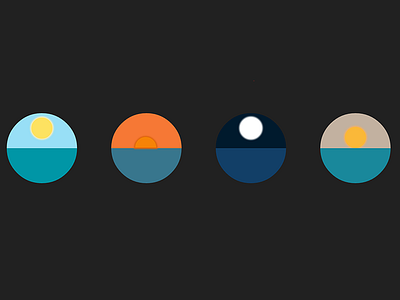 Sol luna animation css design flat html