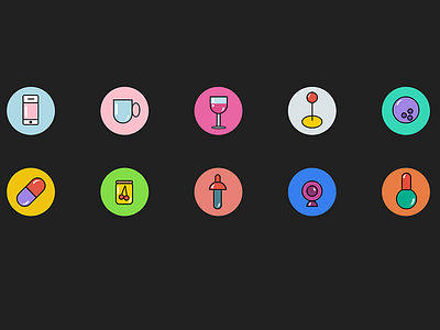 Css colorfull icons css design flat html icons