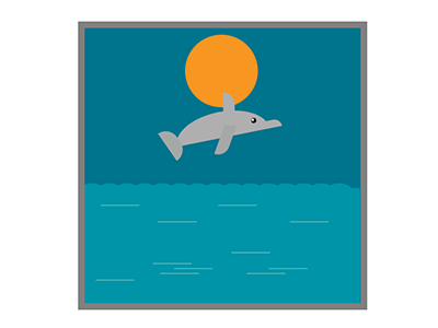 Dolphin jumping animation css design flat html