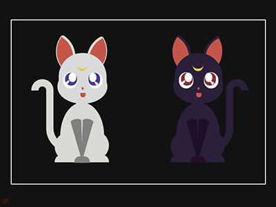 Luna, Artemis and Diana animation css design flat html