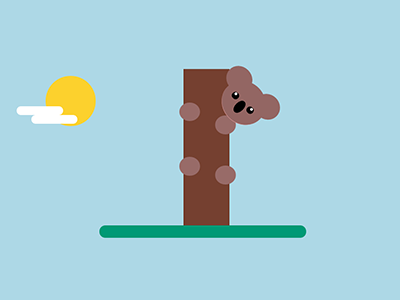 Koala's climb animation css design flat html
