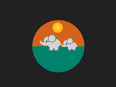 Elephants calling animation css design flat html