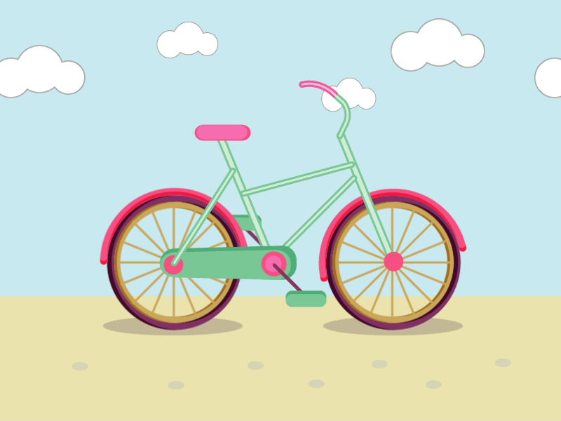 Lonely bike animation design flat gif