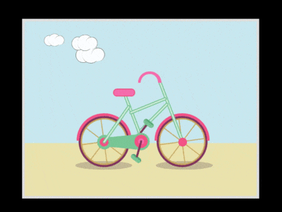 Css lonely bike version animation css design flat html