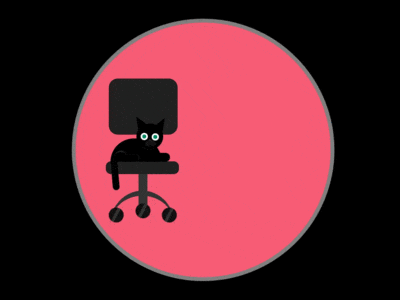 Css cat on the chair version animation css design flat html