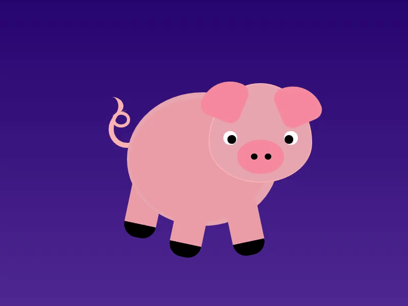 Pig... animation css design flat html