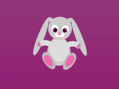 Rabbit animation css design flat html