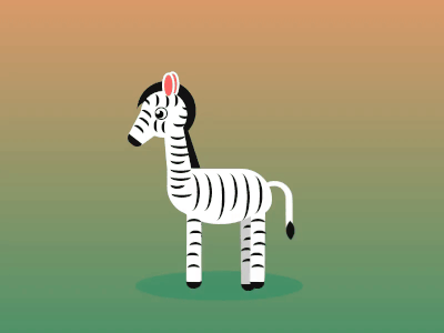 Zebra animation css design flat html