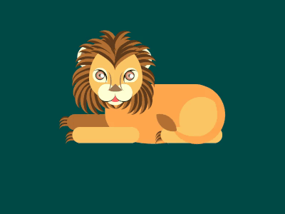 Lion animation css design flat html