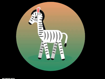 Zebra animation css design flat html