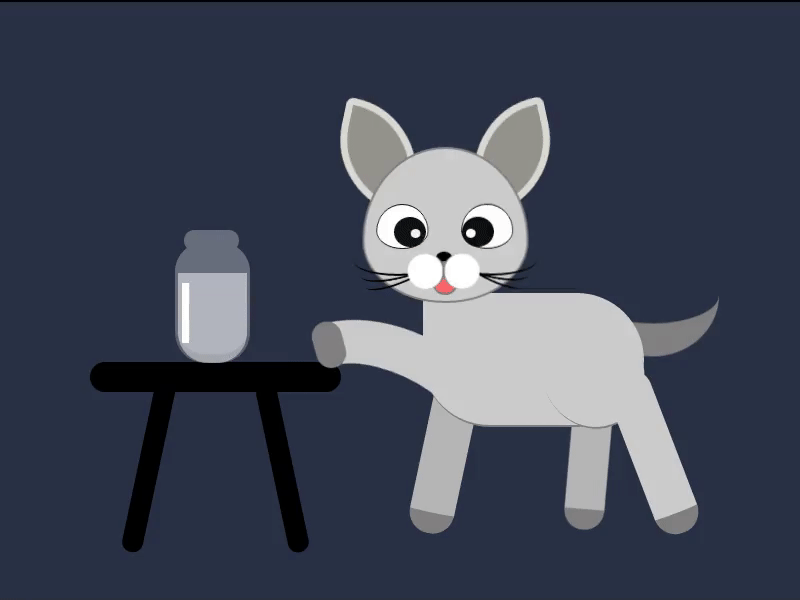 Kitty wants milk animation css design flat html