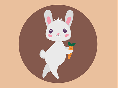 Hungry Rabbit design flat illustration