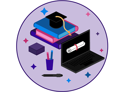 e-Learning design flat illustration