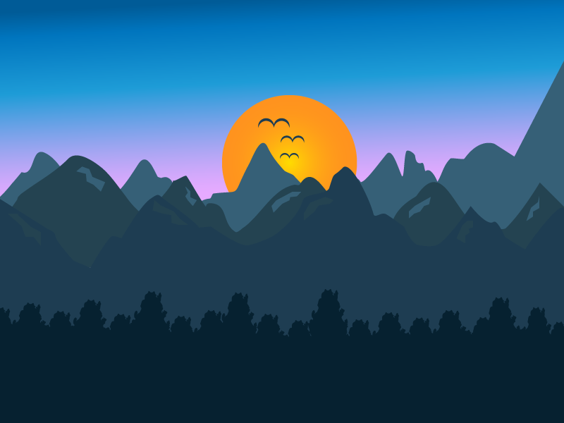 Sun in the mountains... by Judith on Dribbble