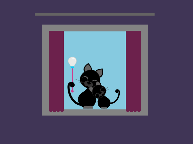 Cat lovers design flat gif illustration