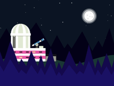 Looking to the stars design flat gif illustration