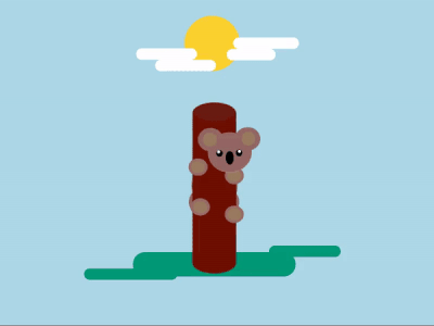 Koala's climb up animation css design flat illustration