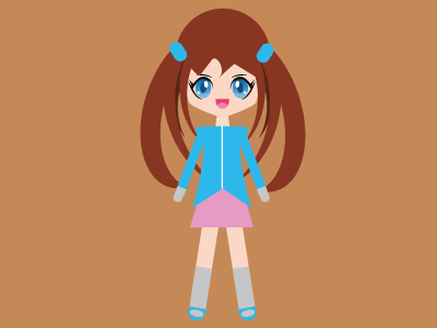 Chibi girl characters design illustration