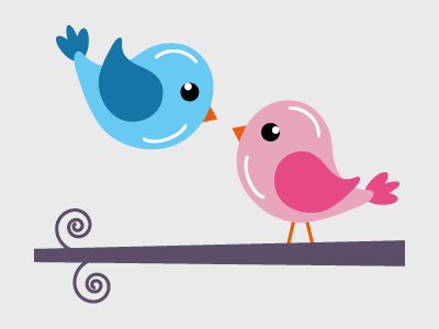 Sweet birds design flat illustration